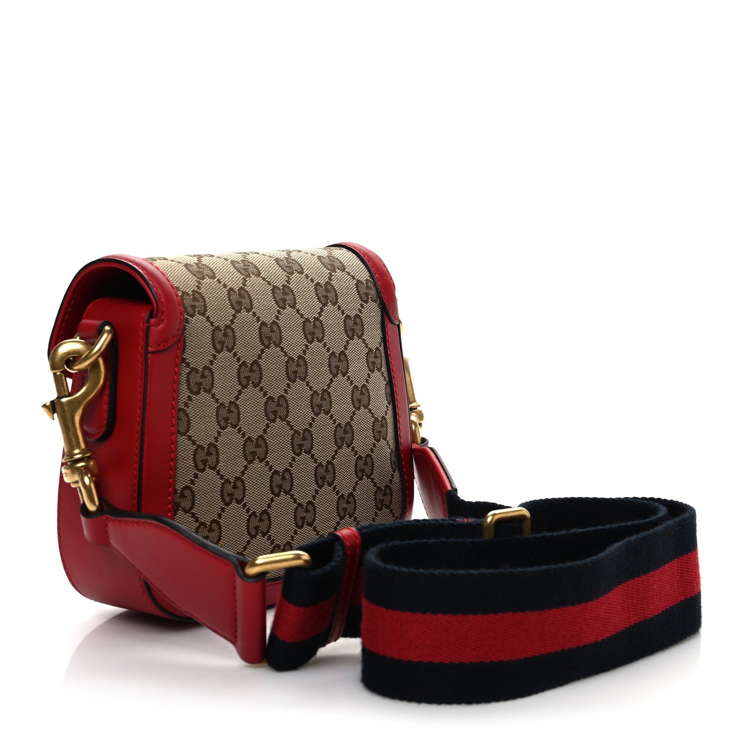 Gucci Monogram Ruinart Calfskin Small Lady Web Shoulder Bag Beige Ebony Hibiscus Red 3 of 10