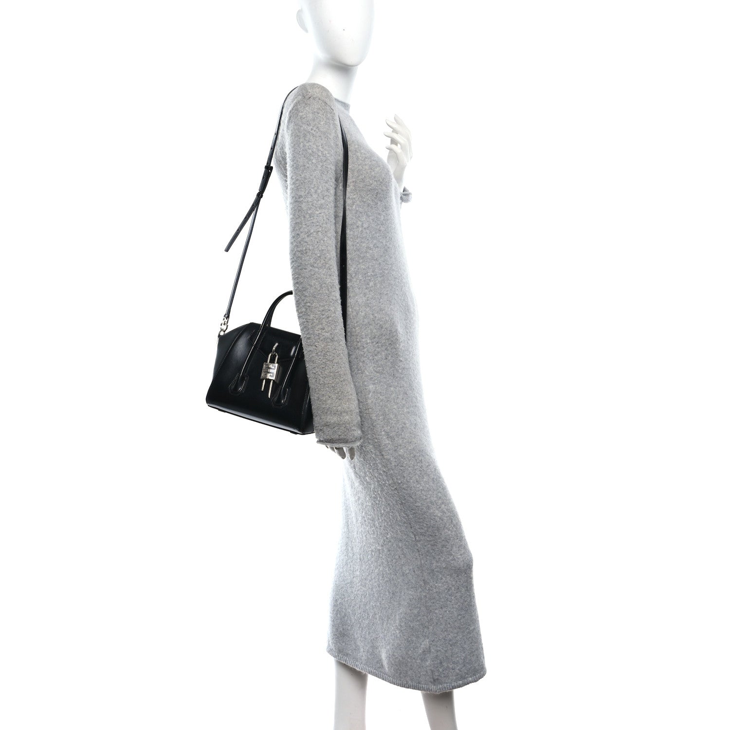 Givenchy Box Calfskin Mini Lock Antigona Shoulder Bag Black 2 of 10