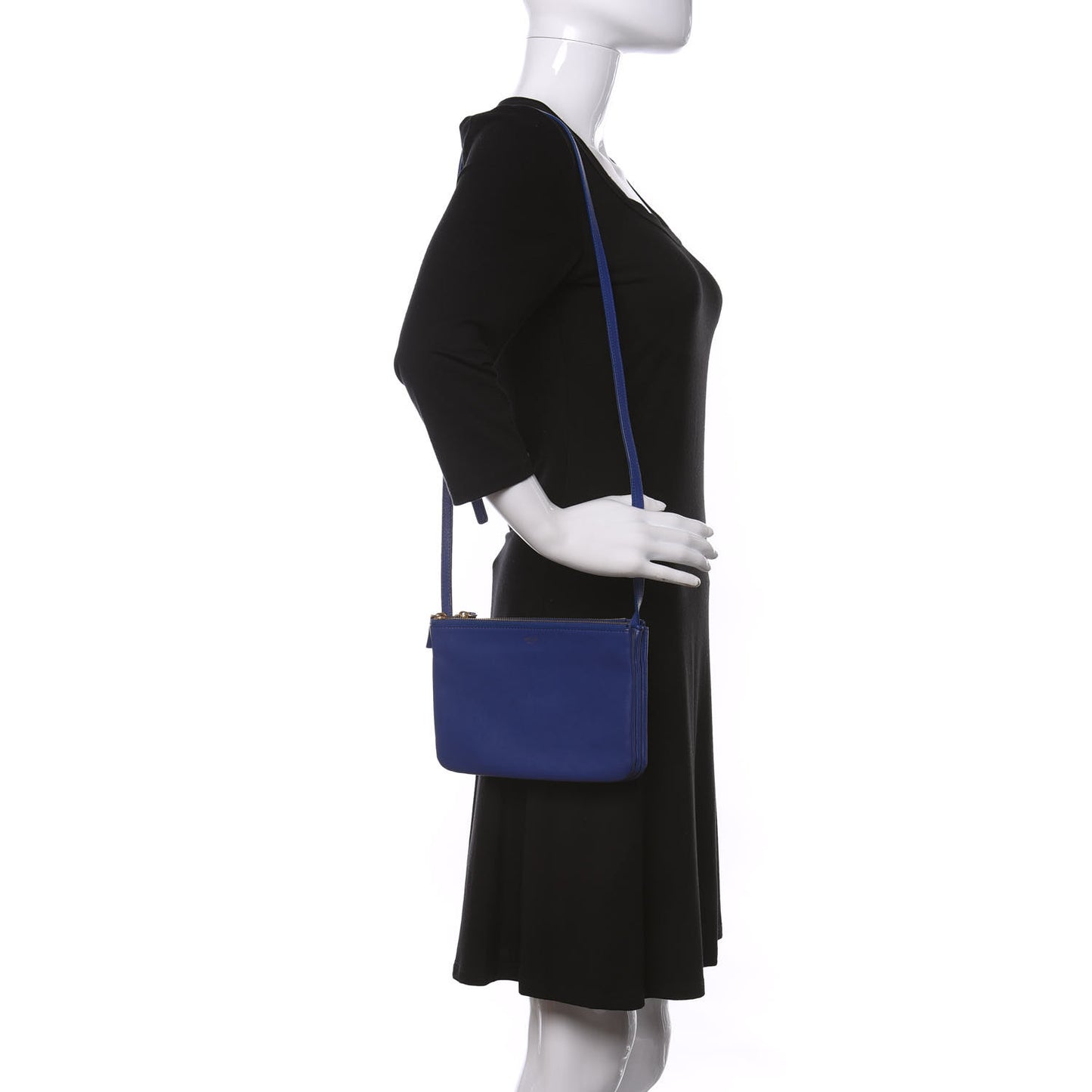 Lambskin Small Trio Crossbody Bag Electric Blue