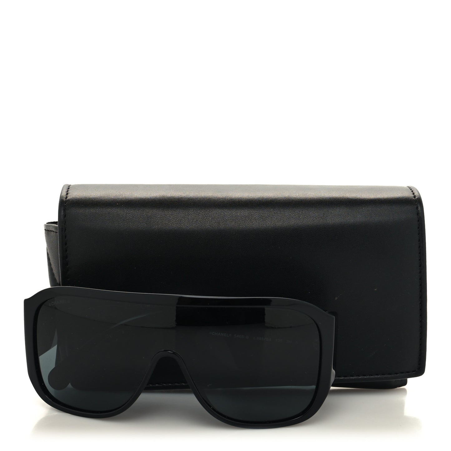 Acetate Crystal CC Shield Sunglasses 5466-B-A Black