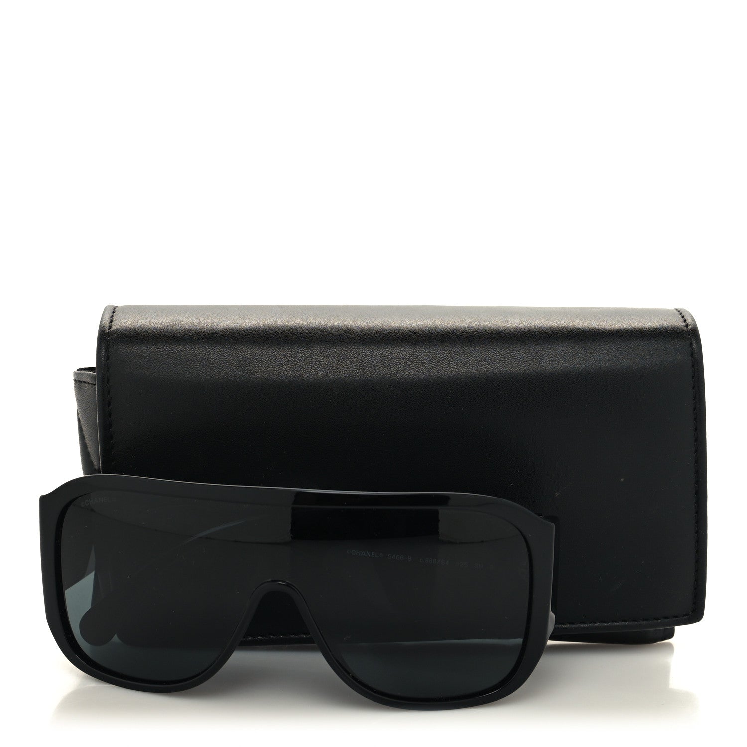 Chanel Acetate Crystal CC Shield Sunglasses 5466-B-A Black 8 of 8