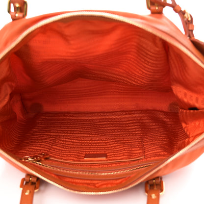 Prada Tessuto Nylon Saffiano Tote Papaya 5 of 10