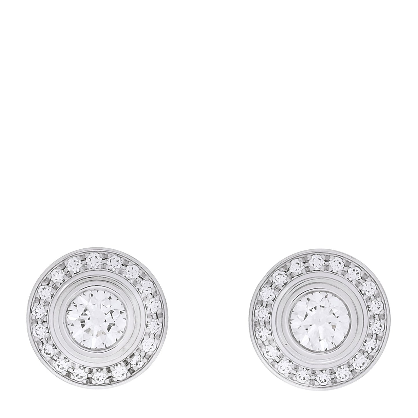18K White Gold Diamond D'Amour Halo Earrings