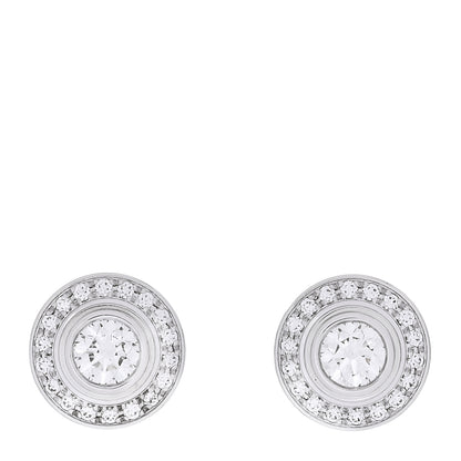 Cartier 18K White Gold Diamond D'Amour Halo Earrings 1 of 6