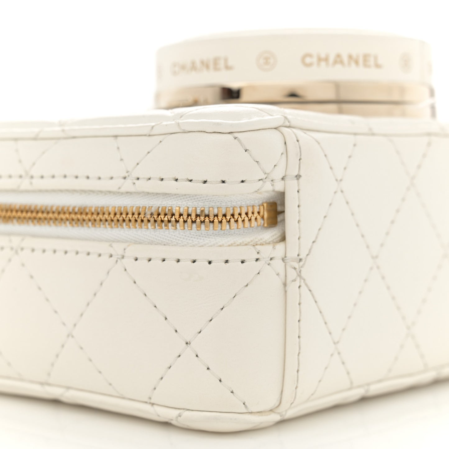 Lambskin Quilted Coco Click Bag White