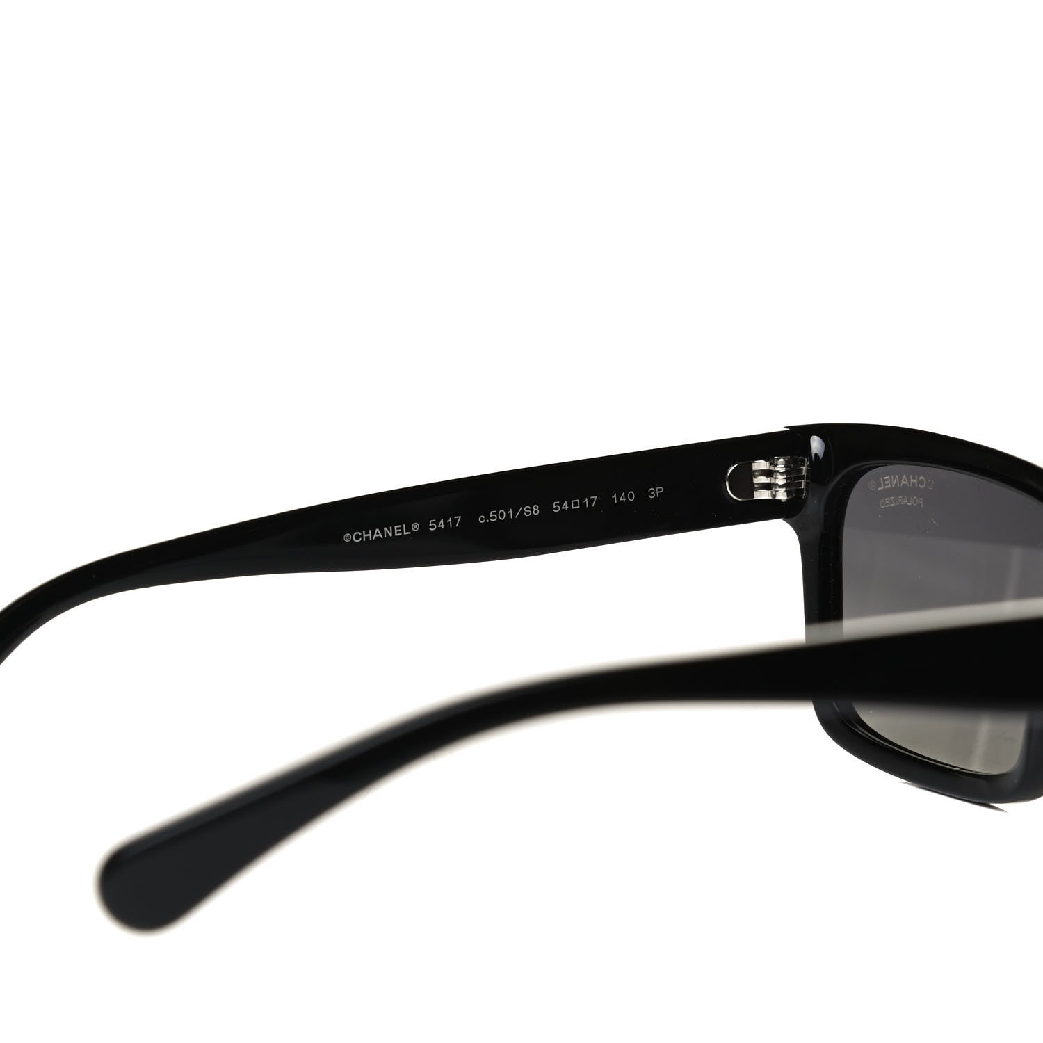 Chanel Acetate Polarized Square Sunglasses 5417 Black 6 of 9