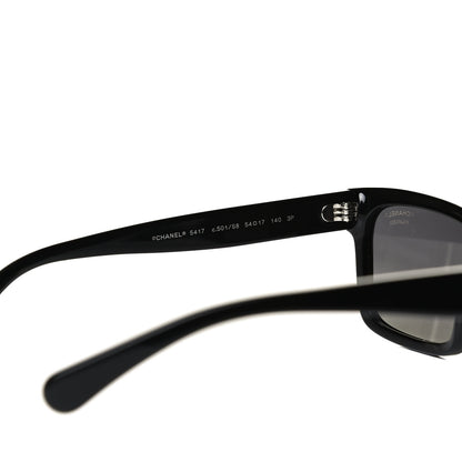 Chanel Acetate Polarized Square Sunglasses 5417 Black 6 of 9