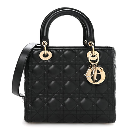 Christian Dior Lambskin Cannage Medium Lady Dior Black 1 of 9