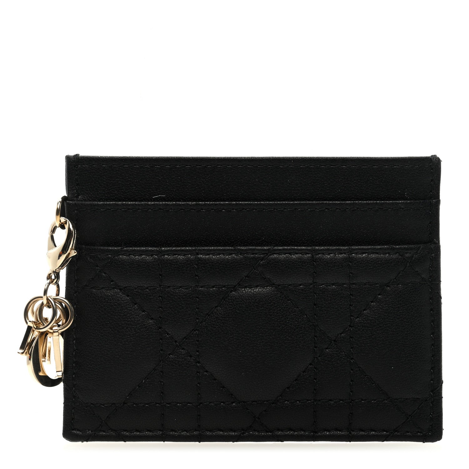 Christian Dior Lambskin Cannage Lady Dior Card Holder Black 1 of 6