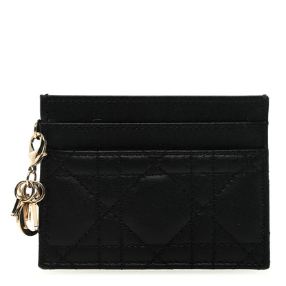 Christian Dior Lambskin Cannage Lady Dior Card Holder Black 1 of 6