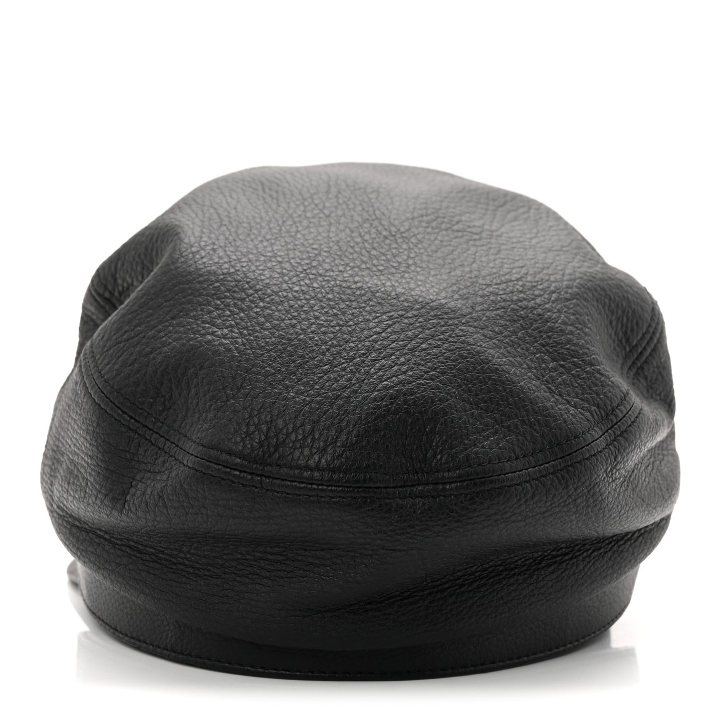 Calfskin Newsboy Hat S Black
