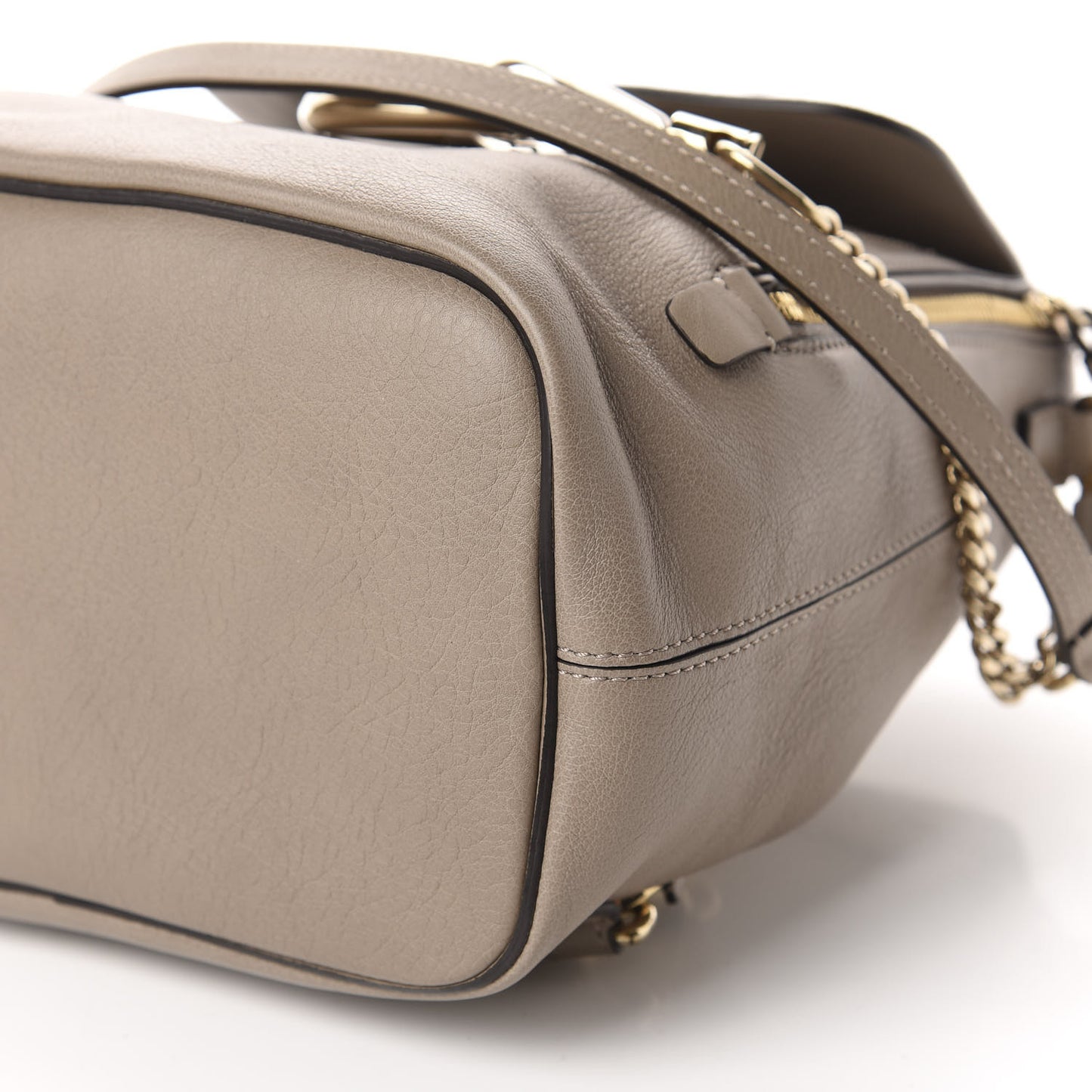 Suede Calfskin Small Faye Backpack Motty Grey