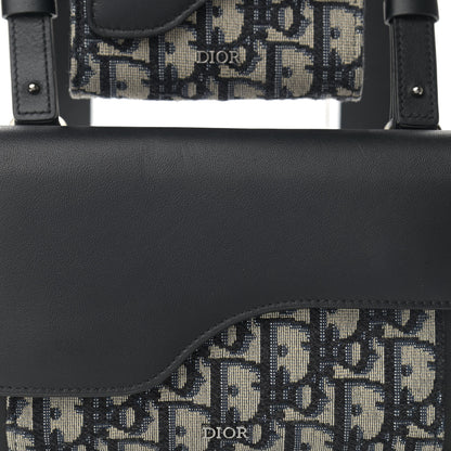 Christian Dior Oblique Smooth Calfskin Elite Shoulder Pouch Beige Black 9 of 12