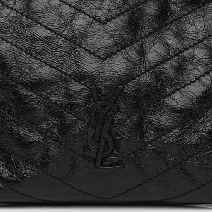 Saint Laurent Crinkled Calfskin Matelasse Monogram Medium Niki Shopper Tote Black 8 of 10