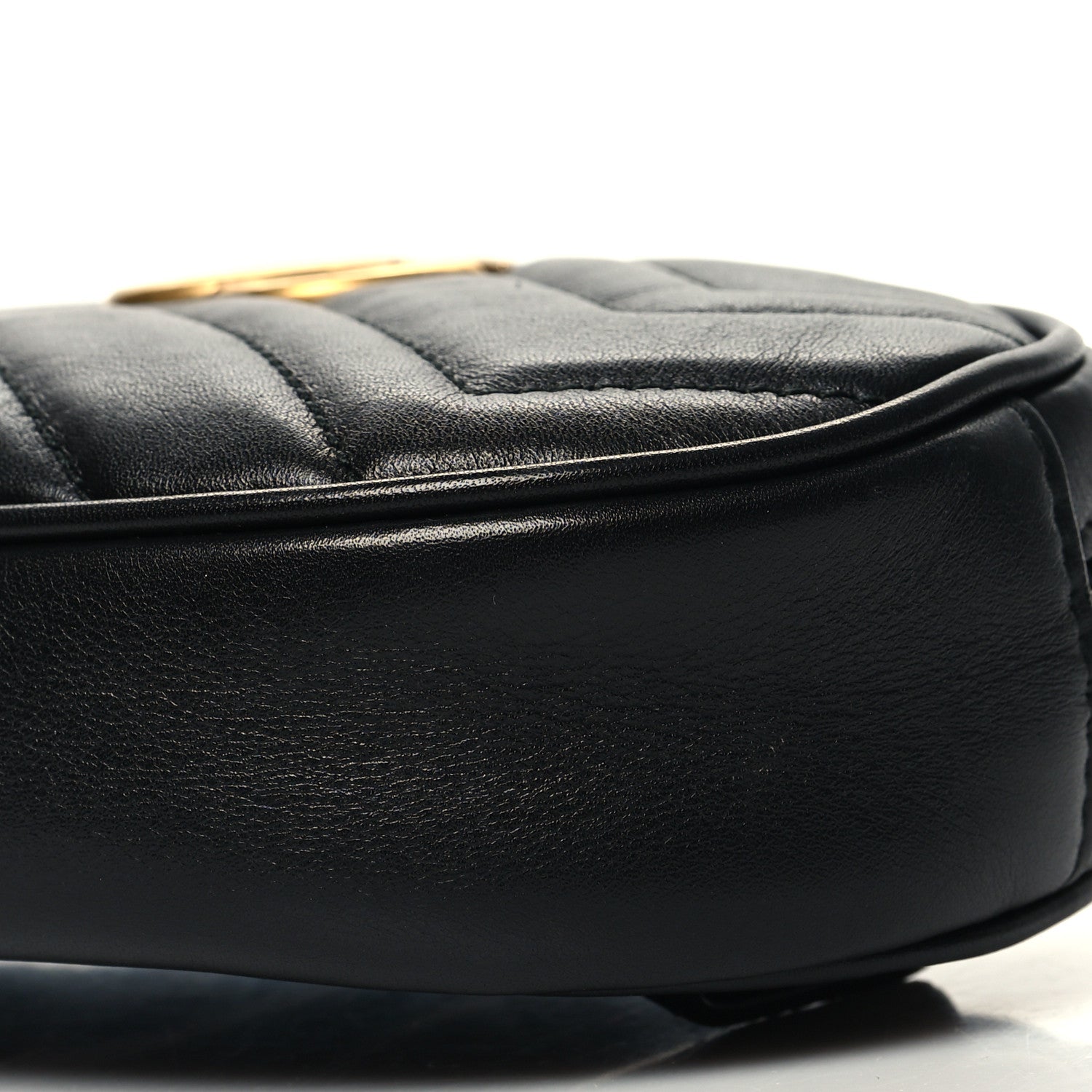 Gucci Calfskin Matelasse GG Marmont Belt Bag 85 34 Black 10 of 14