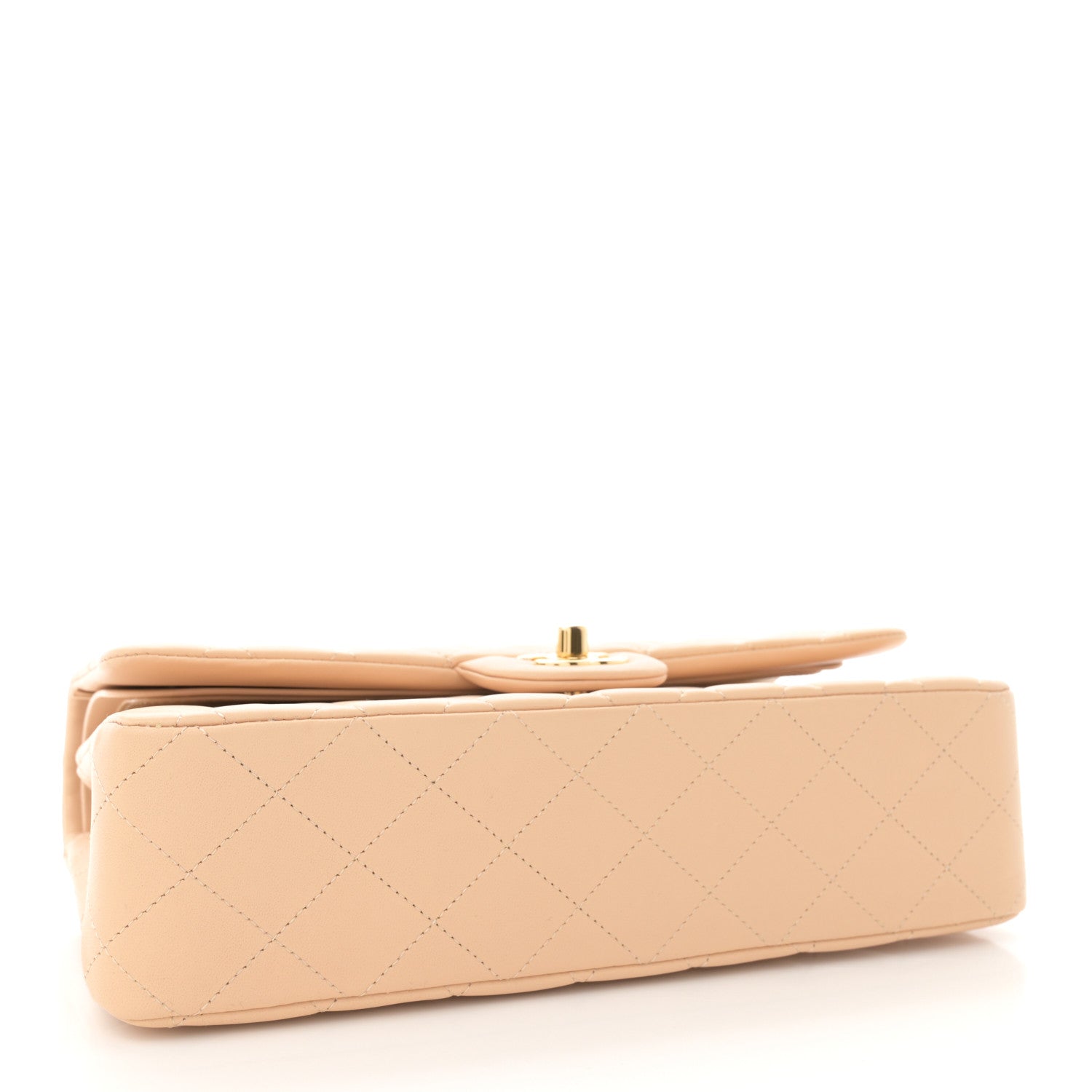 Chanel Lambskin Quilted Medium Double Flap Beige 4 of 10