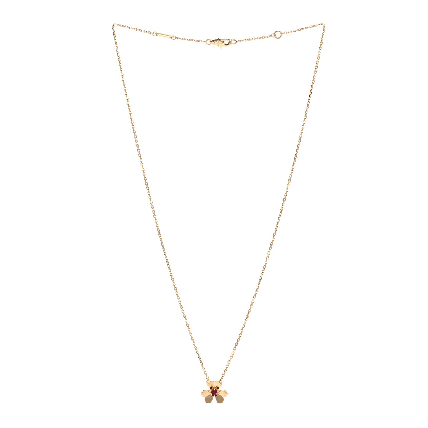 18K Yellow Gold Ruby Mini Frivole Pendant Necklace