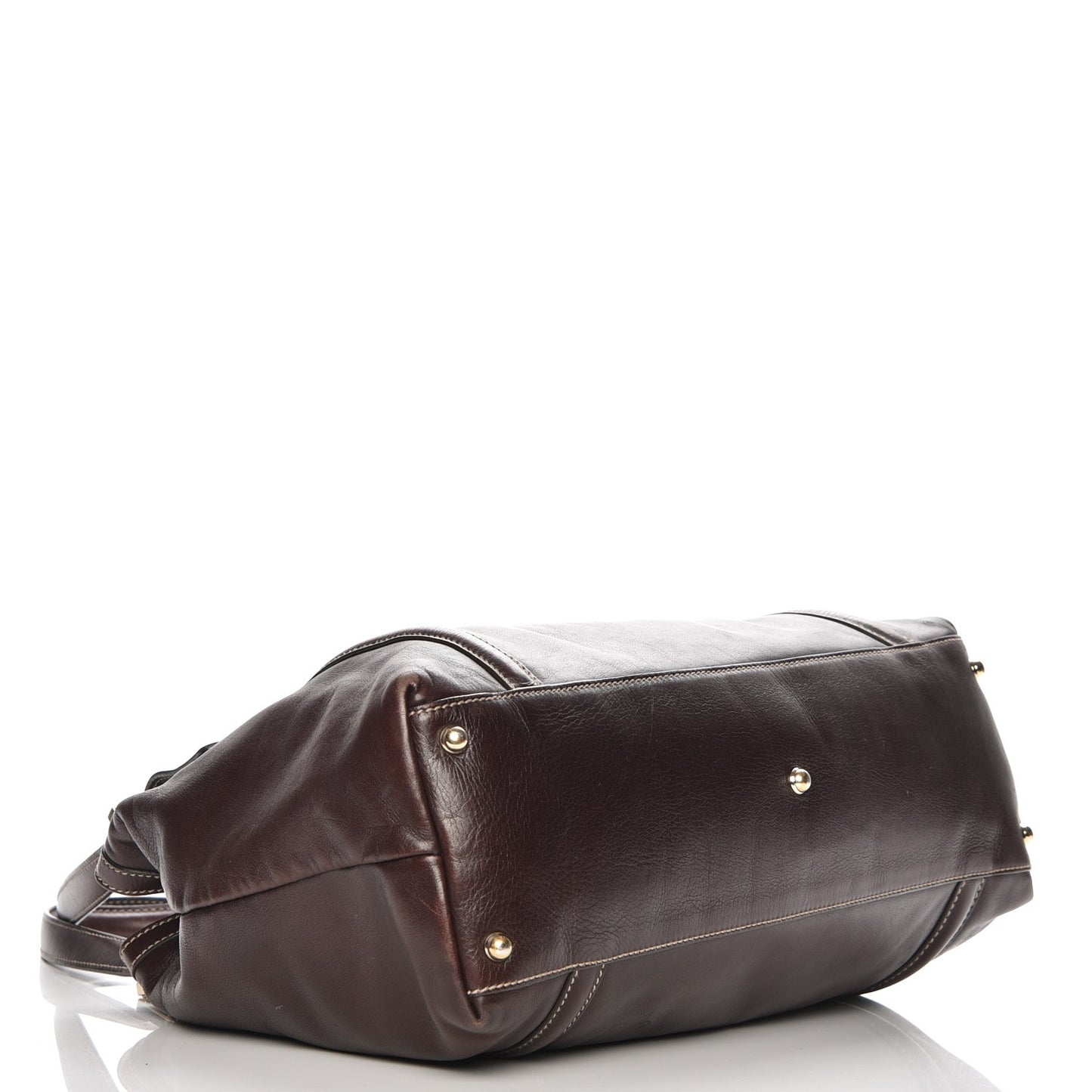 Calfskin Medium Britt Tote Dark Brown