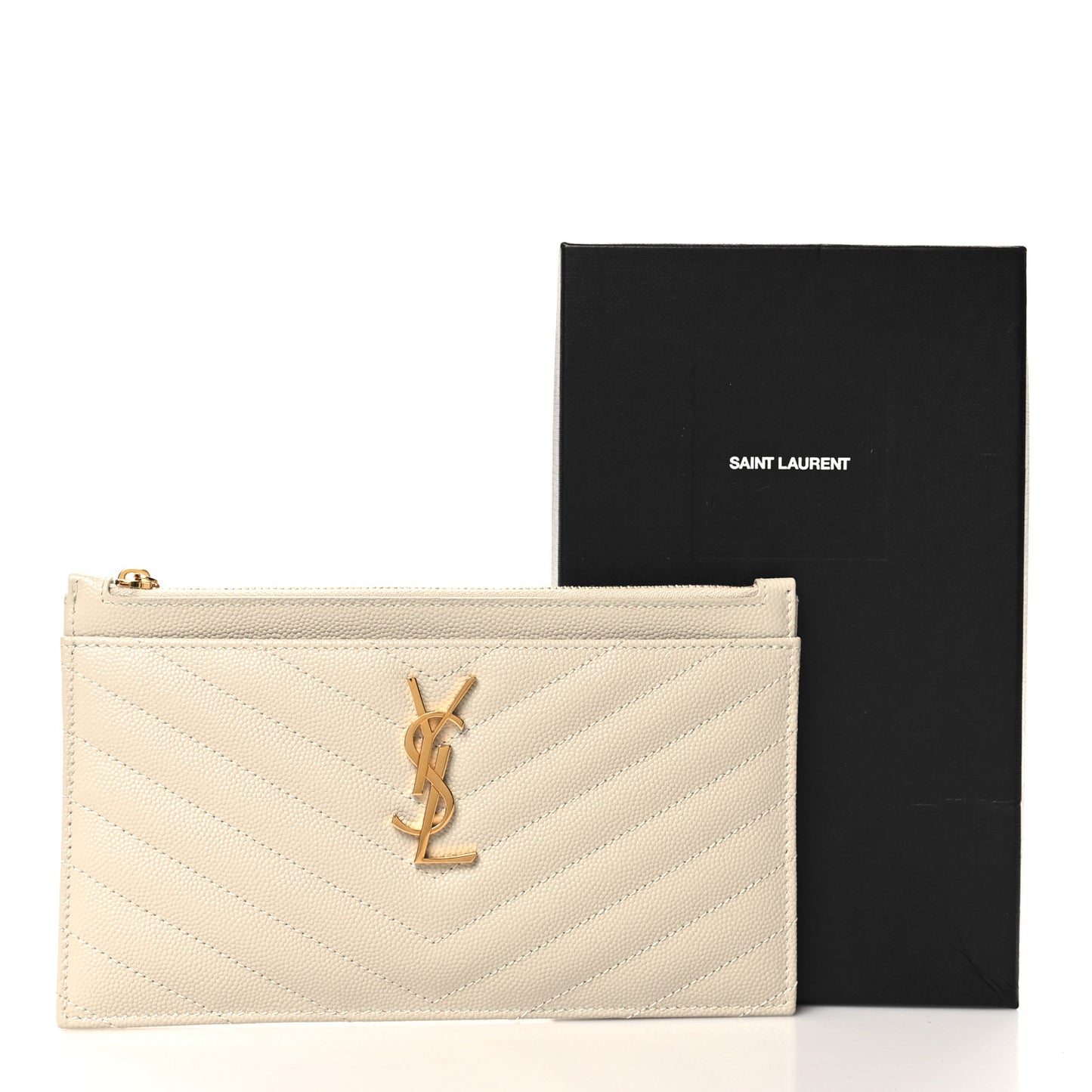 Grain De Poudre Chevron Monogram Bill Pouch Crema Soft