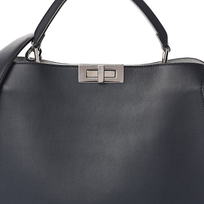 Fendi Vitello Tahiti Burro Large Peekaboo Iconic Essentially Satchel Blue Notte Grigio Perla 8 of 10