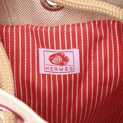 Hermes Toile H Canvas Under The Waves Drawstring Duffle Bag 6 of 10