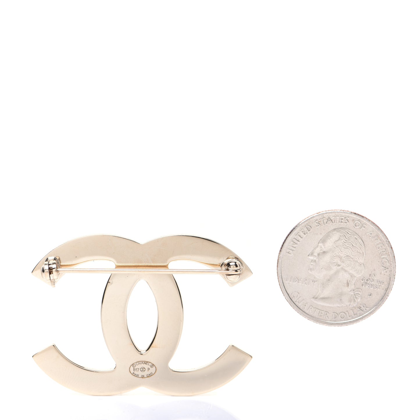 Metal CC Brooch Light Gold