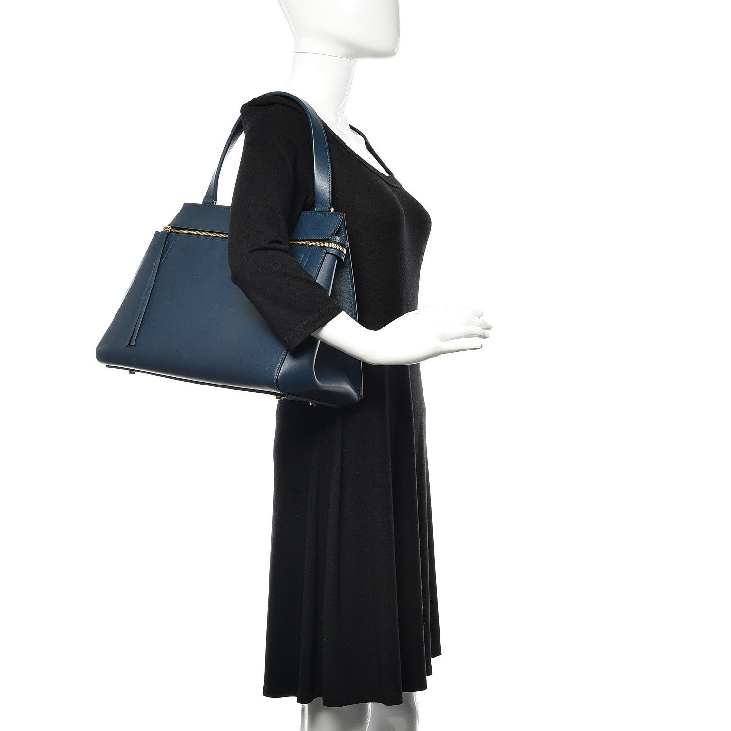 Celine Smooth Calfskin Medium Edge Shoulder Bag Deepsea 2 of 16