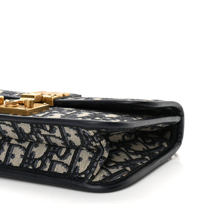 Christian Dior Oblique Small DiorAddict Flap Bag Navy Blue 10 of 11
