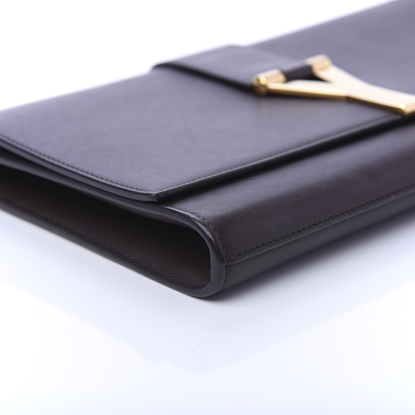 Calfskin Classic Y Ligne Clutch Brown