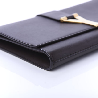 Saint Laurent Calfskin Classic Y Ligne Clutch Brown 6 of 9