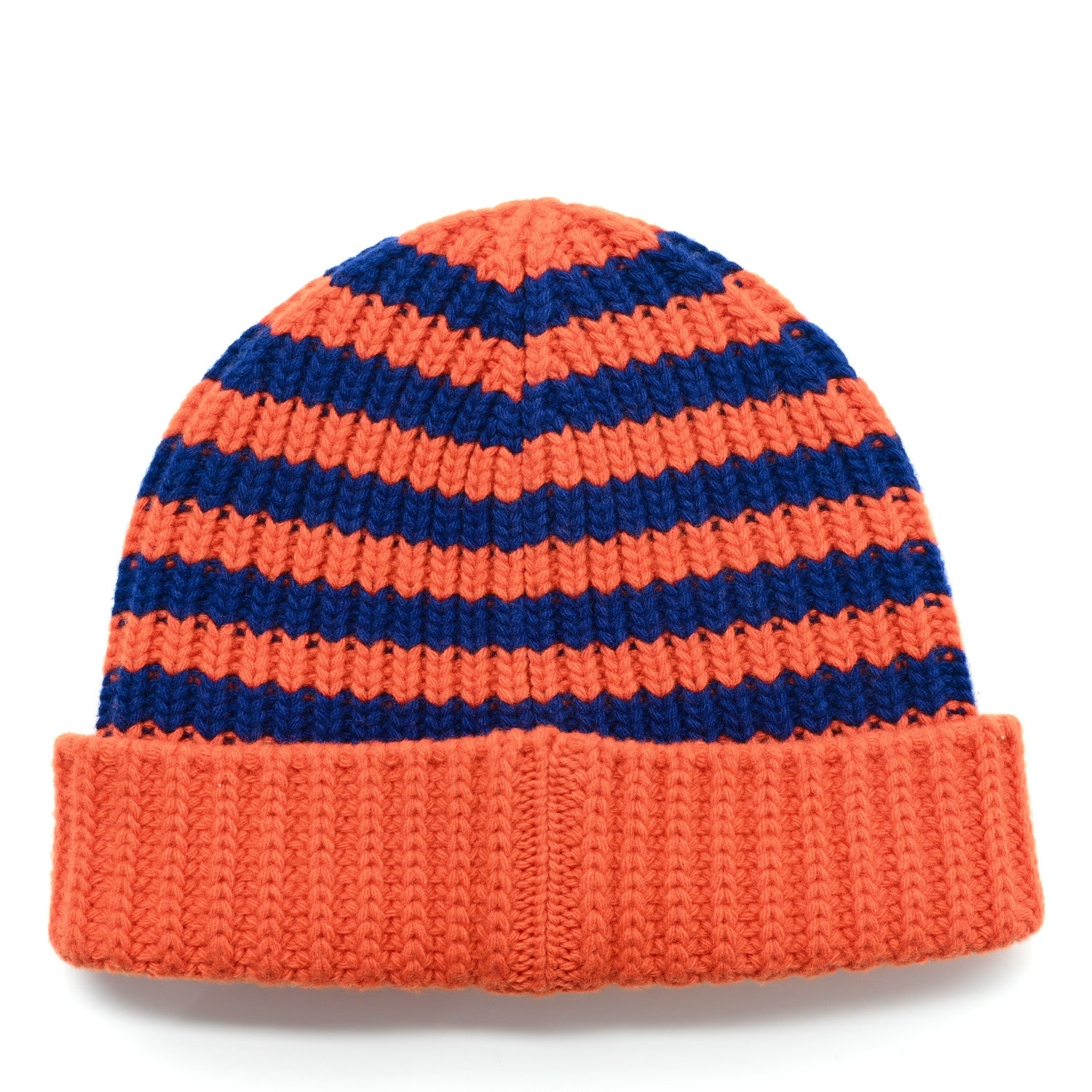 Gucci Wool Knit Bee Embroidered K2 Beanie Hat 58 Orange Blue 3 of 4