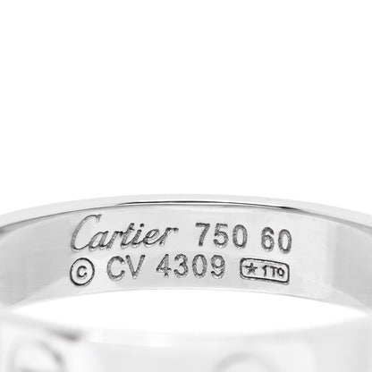 Cartier 18K White Gold 3.5mm LOVE Wedding Band Ring 60 9 4 of 4