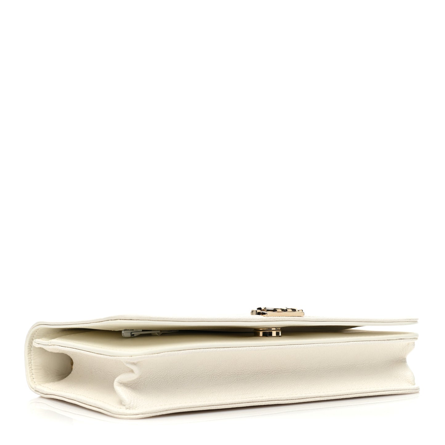 Caviar Quilted Boy Wallet On Chain WOC White