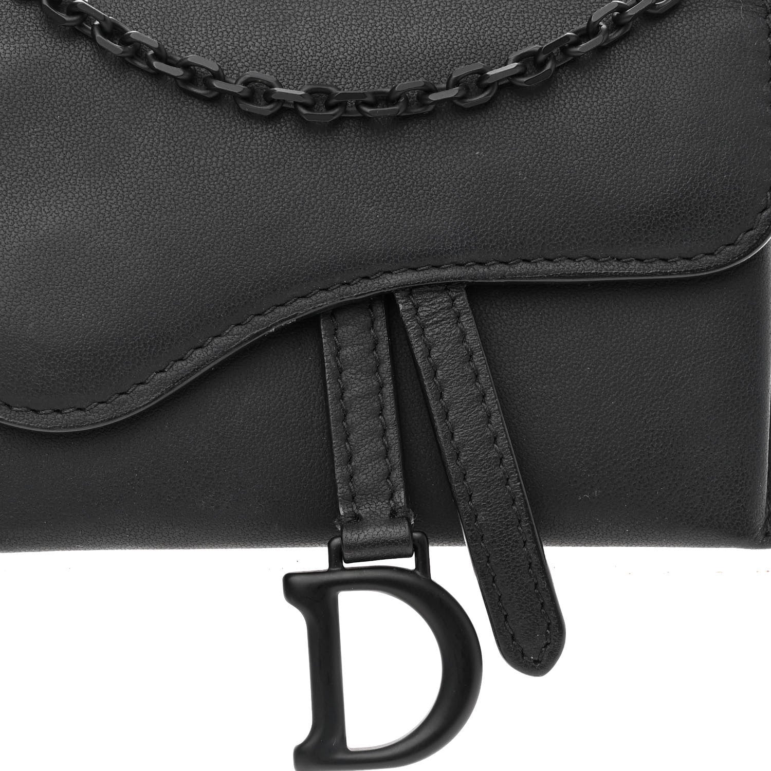 Christian Dior Ultra Matte Calfskin Nano Saddle Chain Pouch Black 8 of 11