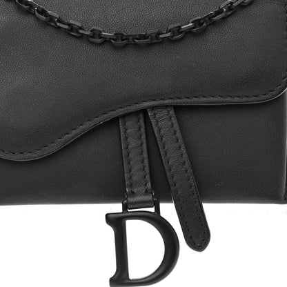 Christian Dior Ultra Matte Calfskin Nano Saddle Chain Pouch Black 8 of 11