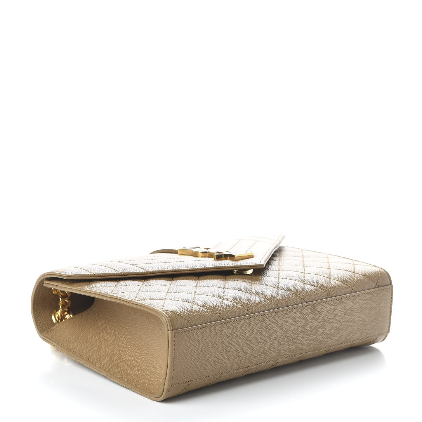 Grain De Poudre Textured Mixed Matelasse Medium Triquilt Monogram Satchel Dark Latte