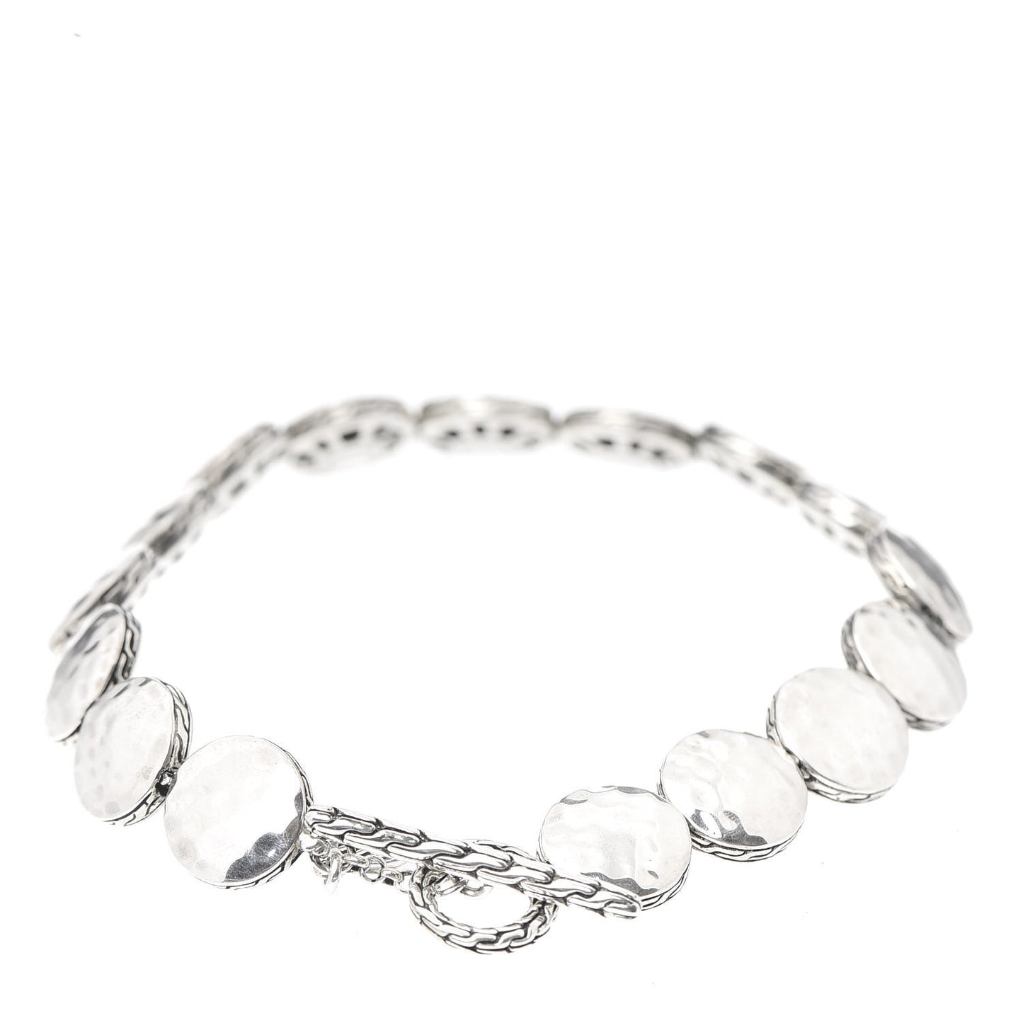 Sterling Silver Hammered Dot Link Bracelet