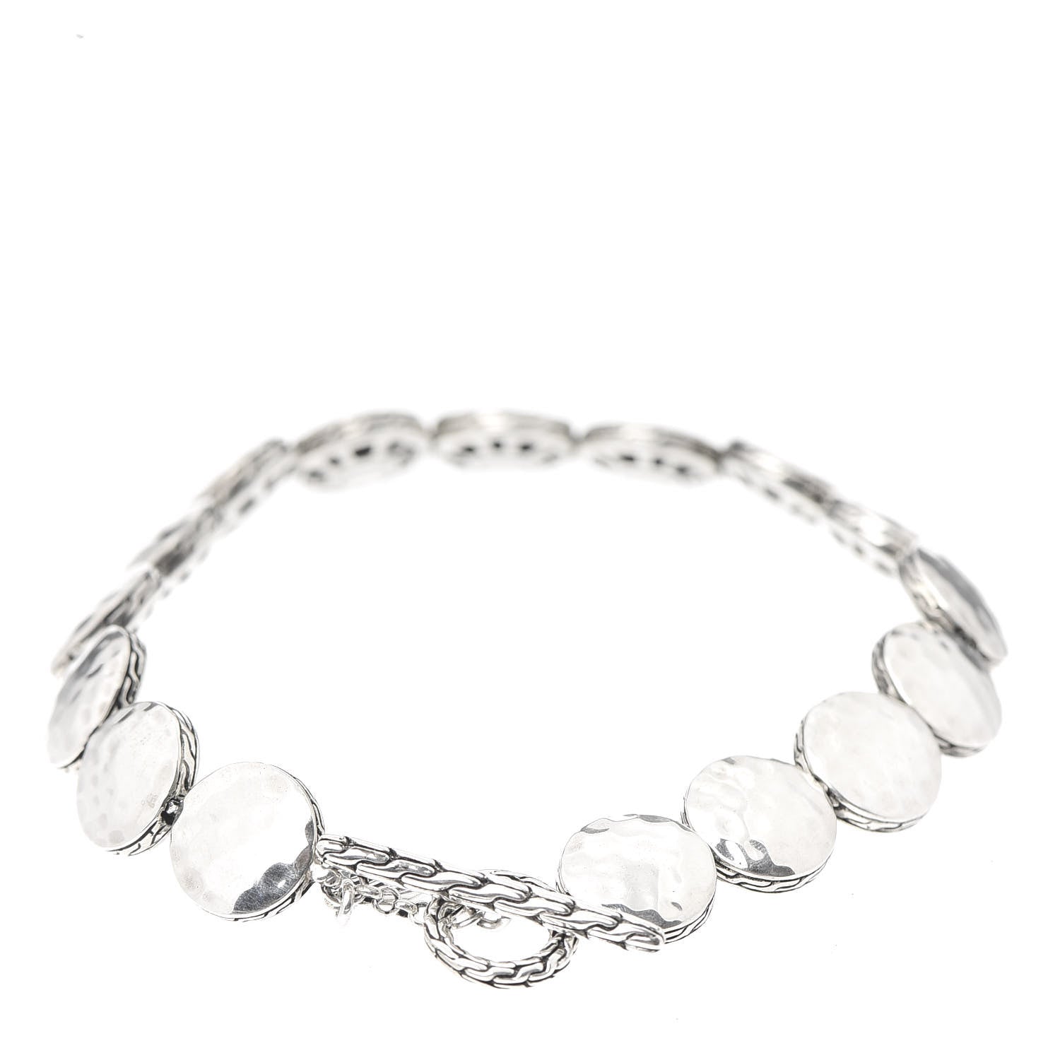 John Hardy Sterling Silver Hammered Dot Link Bracelet 3 of 4