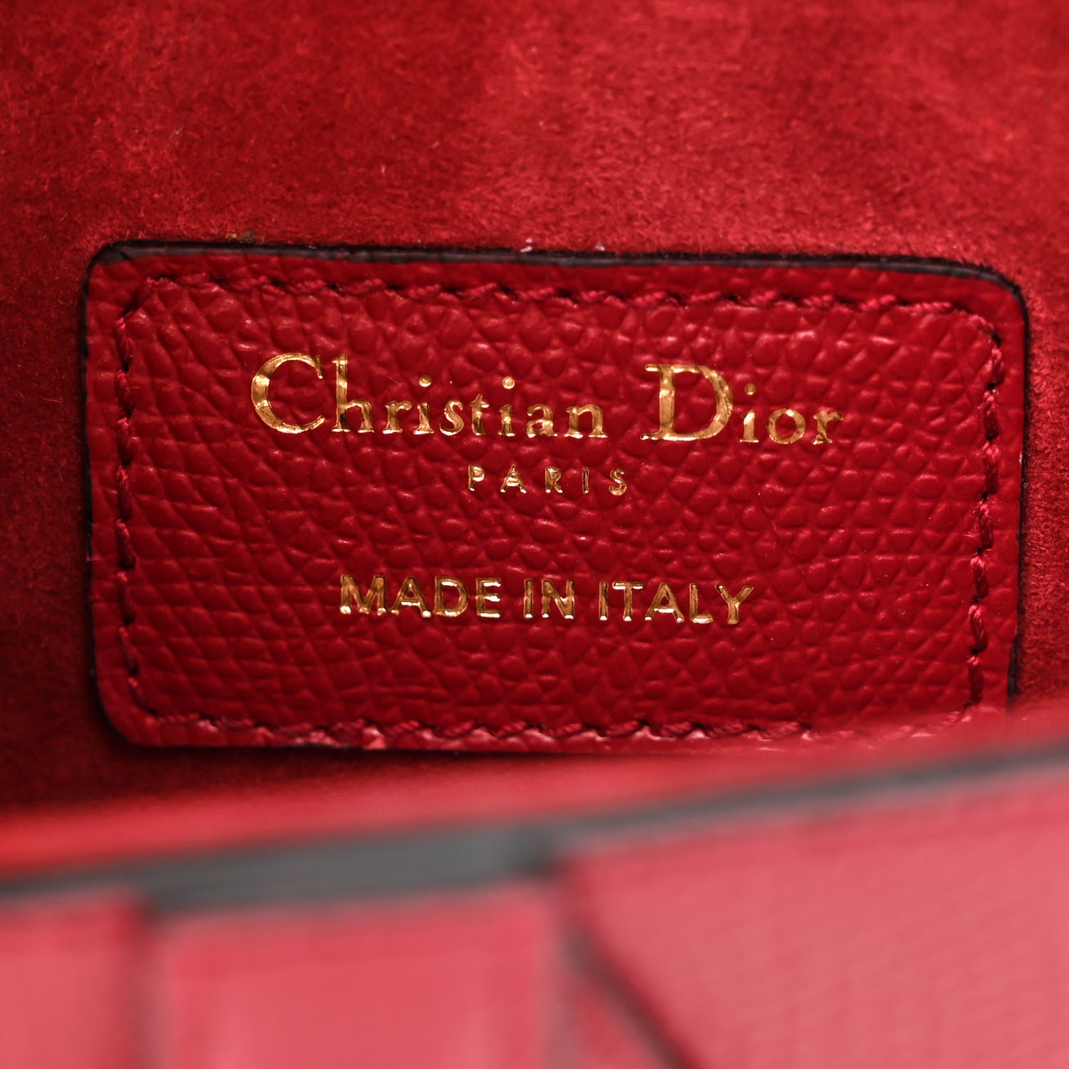 Christian Dior Grained Calfskin Mini Saddle Bag Red 6 of 11