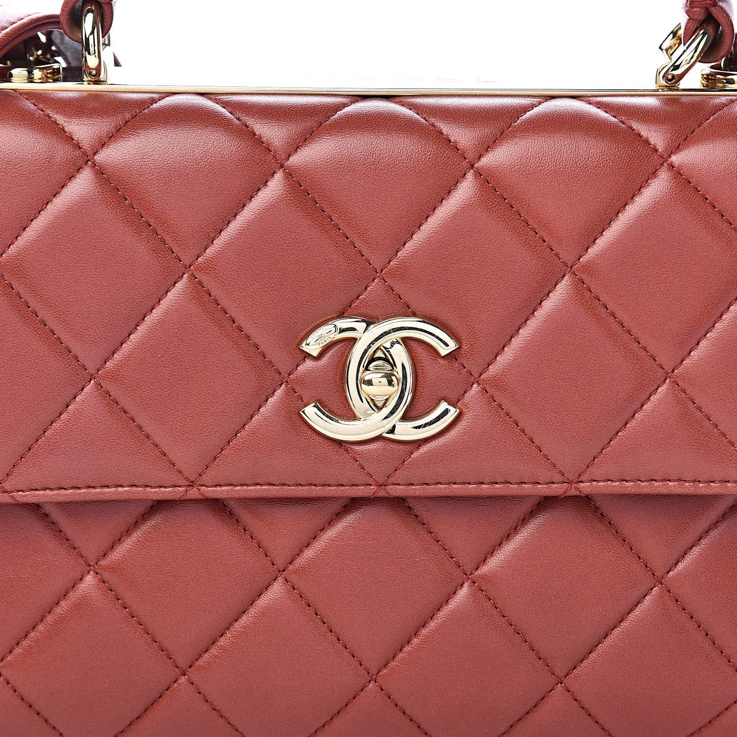 Lambskin Quilted Small Trendy CC Flap Dual Handle Bag Red