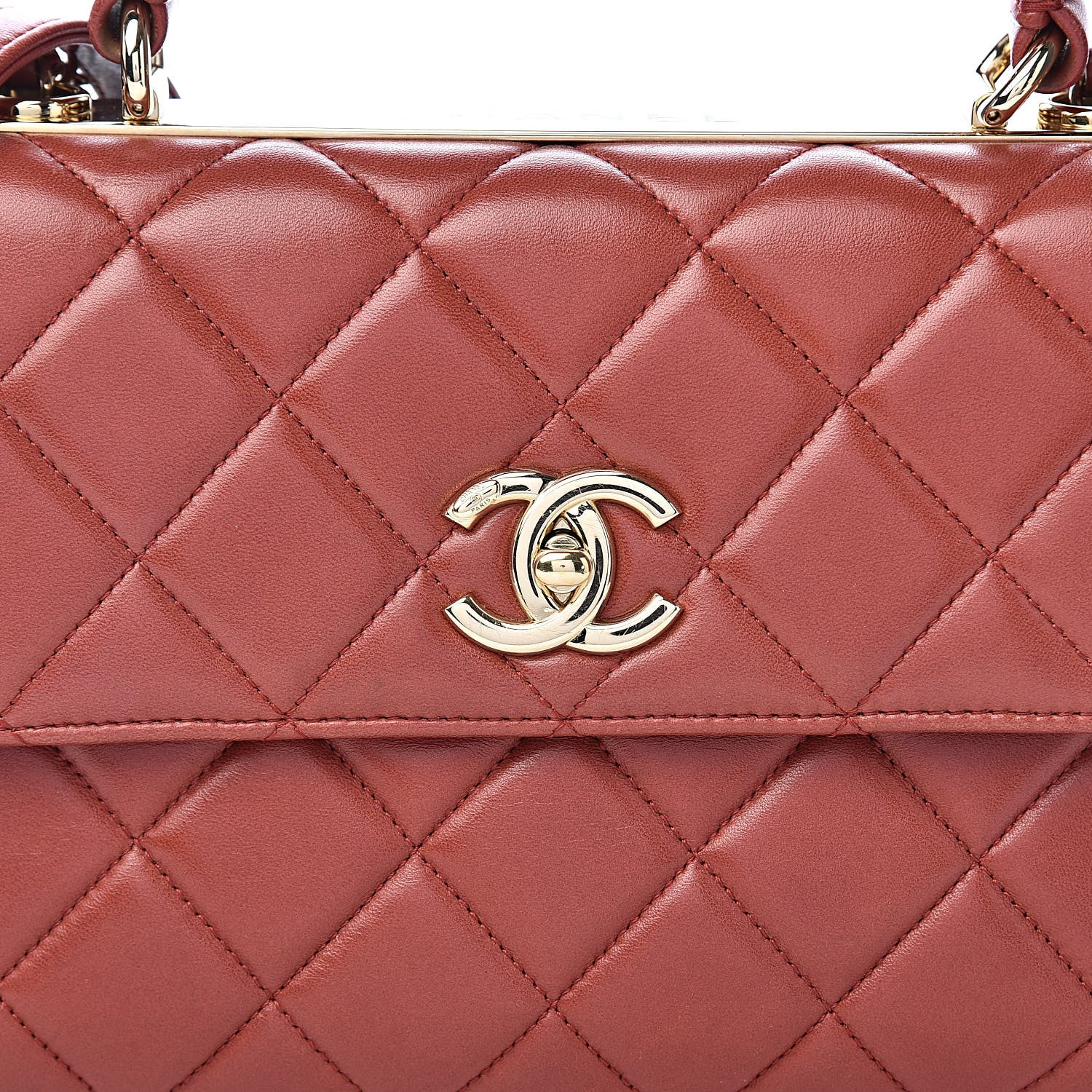 Chanel Lambskin Quilted Small Trendy CC Flap Dual Handle Bag Red 13 of 13