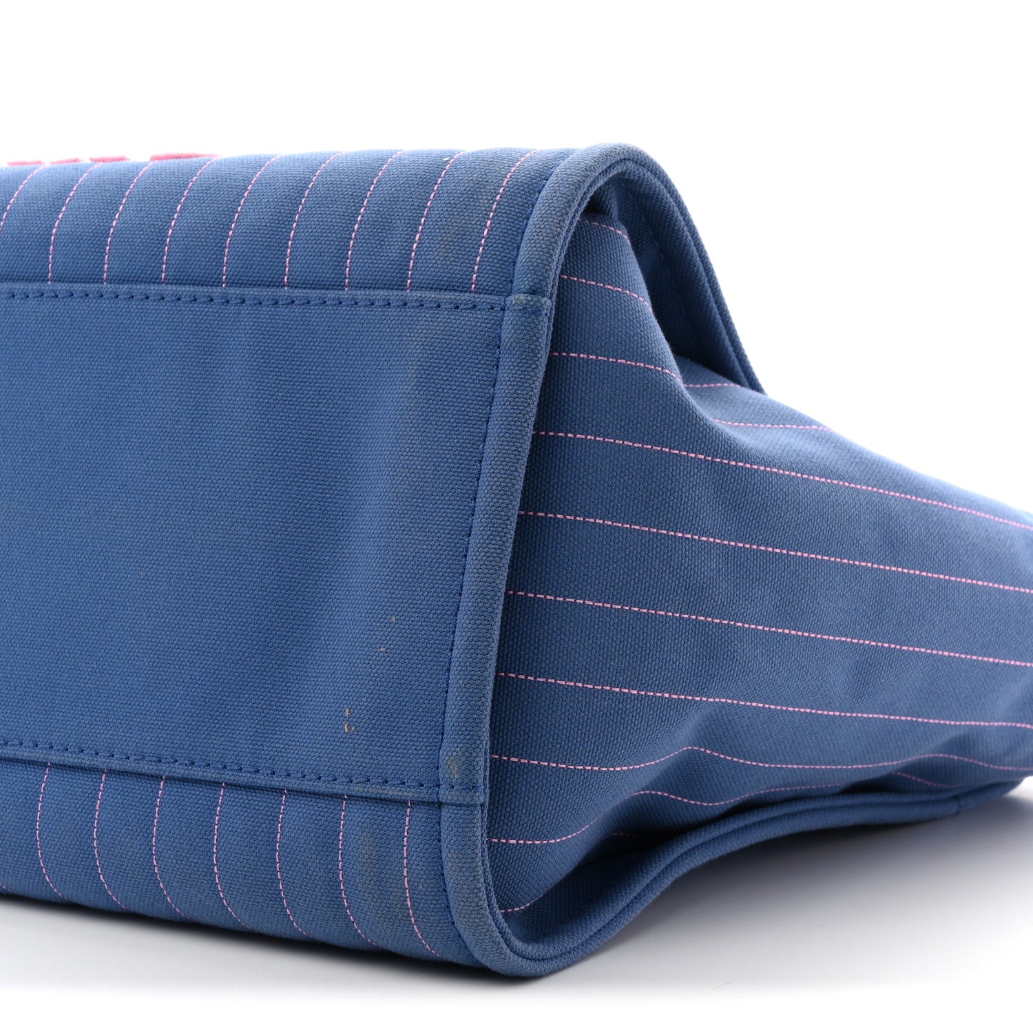 Chanel Canvas Calfskin Striped Medium Deauville Tote Blue 11 of 11