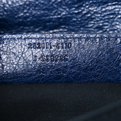 Balenciaga Agneau Giant 12 Gold Hardware Envelope Clutch Bleu Mineral 7 of 16