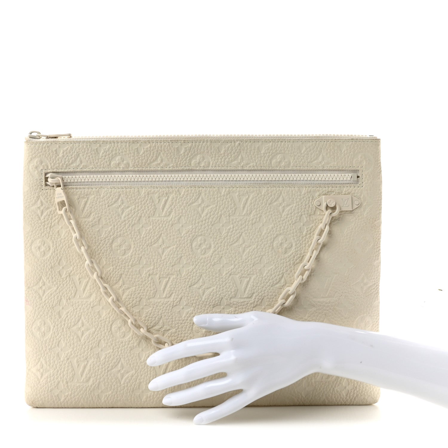 Louis Vuitton Taurillon Monogram Solar Ray A4 Pouch White 2 of 9