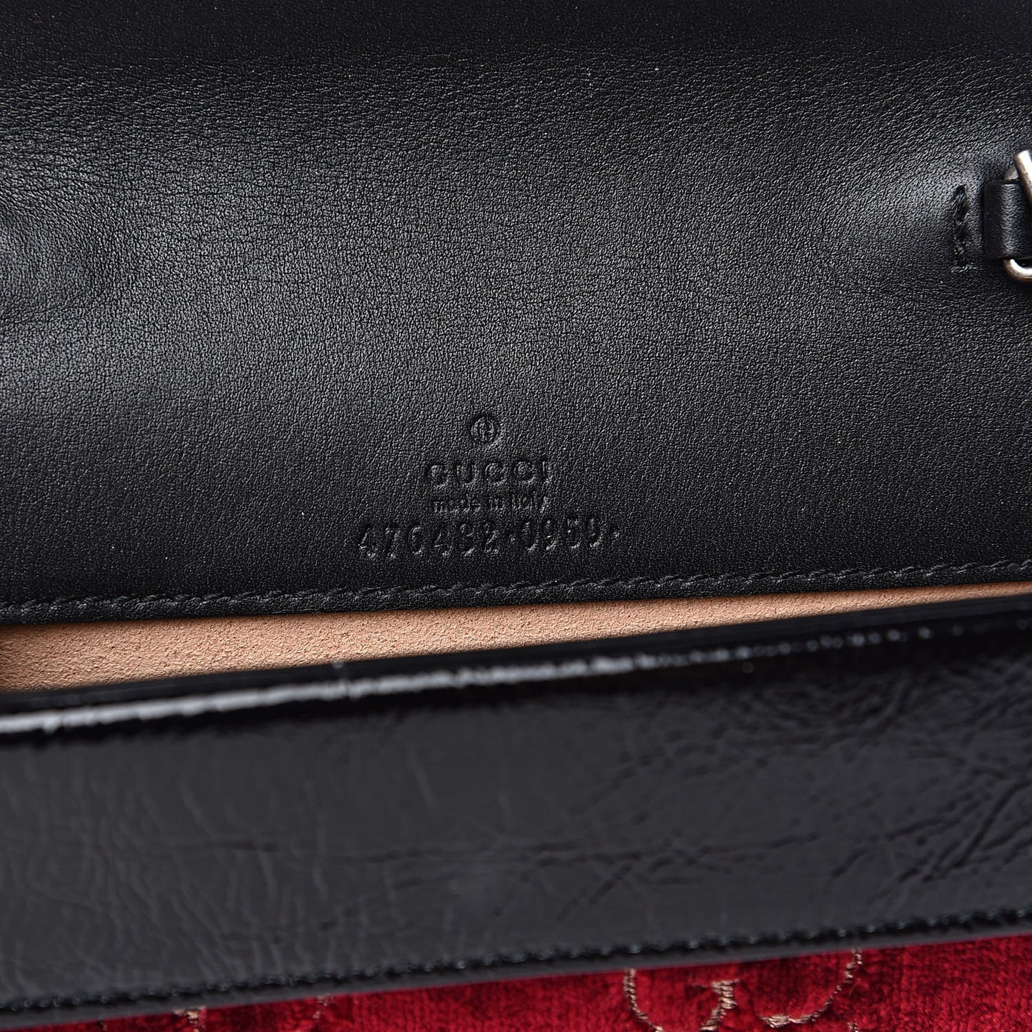 Velvet GG Monogram Super Mini Dionysus Shoulder Bag Red Cipria Black