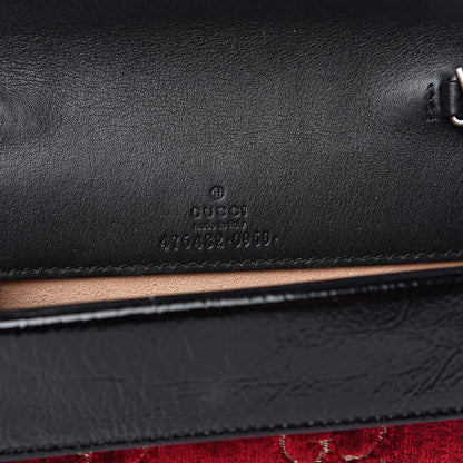 Gucci Velvet GG Monogram Super Mini Dionysus Shoulder Bag Red Cipria Black 6 of 10