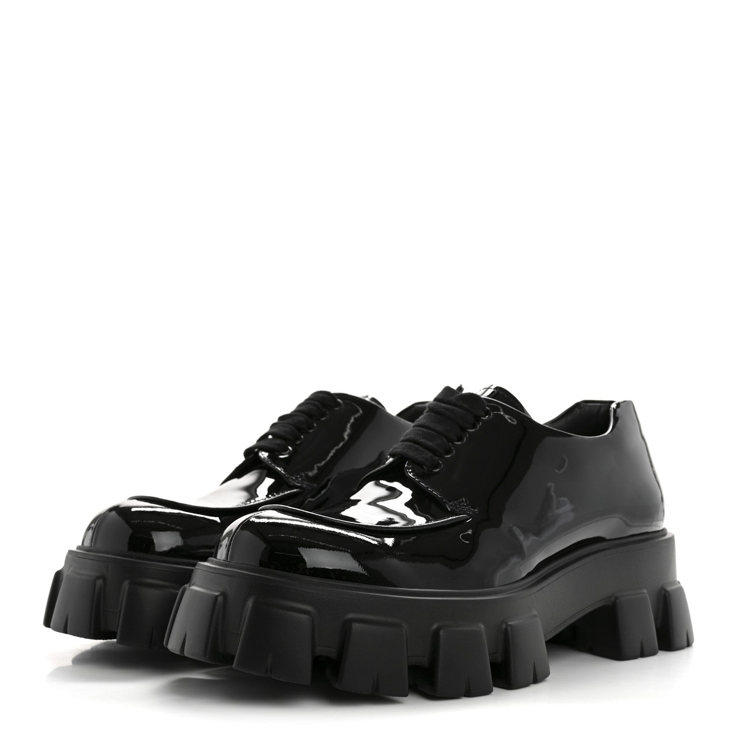 Prada Monolith 55mm Derby Loafers 8 Black 4 of 10