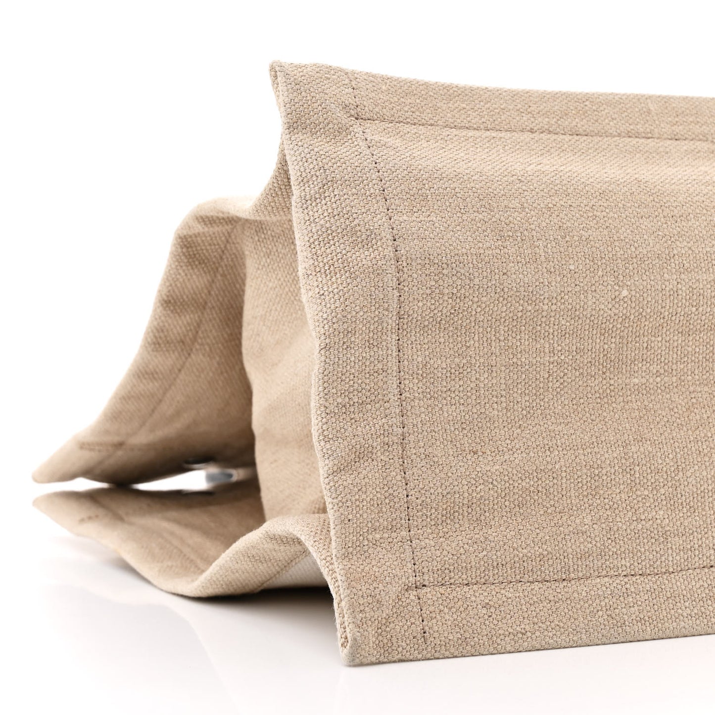 Linen Calfskin Small Rive Gauche Tote Greggio Natural