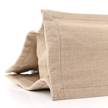 Saint Laurent Linen Calfskin Small Rive Gauche Tote Greggio Natural 9 of 11