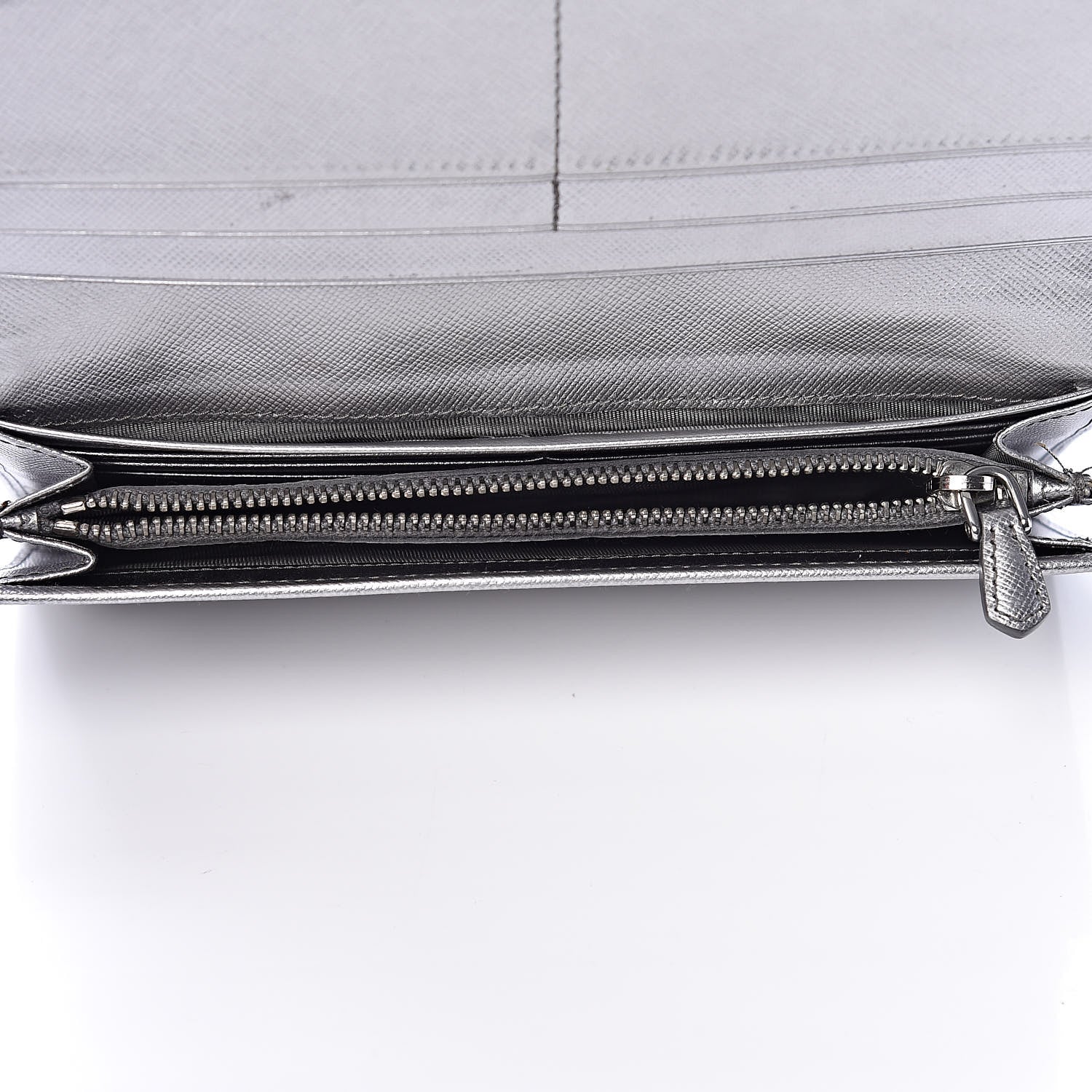 Prada Saffiano Fiocco Bow Continental Wallet Cromo 5 of 13